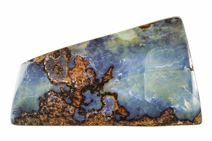 Flashy Polished Boulder Opal Specimen - Queensland, Australia #381790
